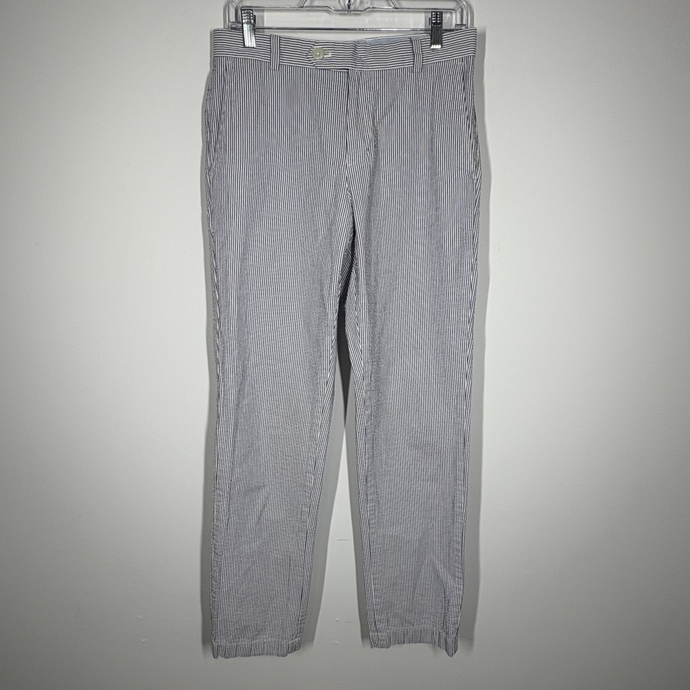 Brooks Brothers Mens Milano Seersucker Pants Size 30x33* Blue Cotton Striped